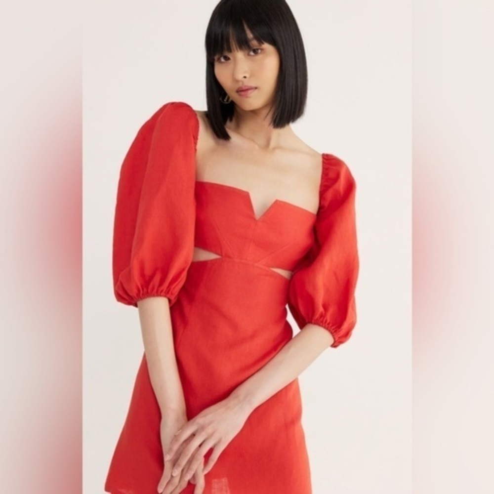 NWT RUMER THE LABEL Freya Linen Mini Dress in Tuscany Size XS